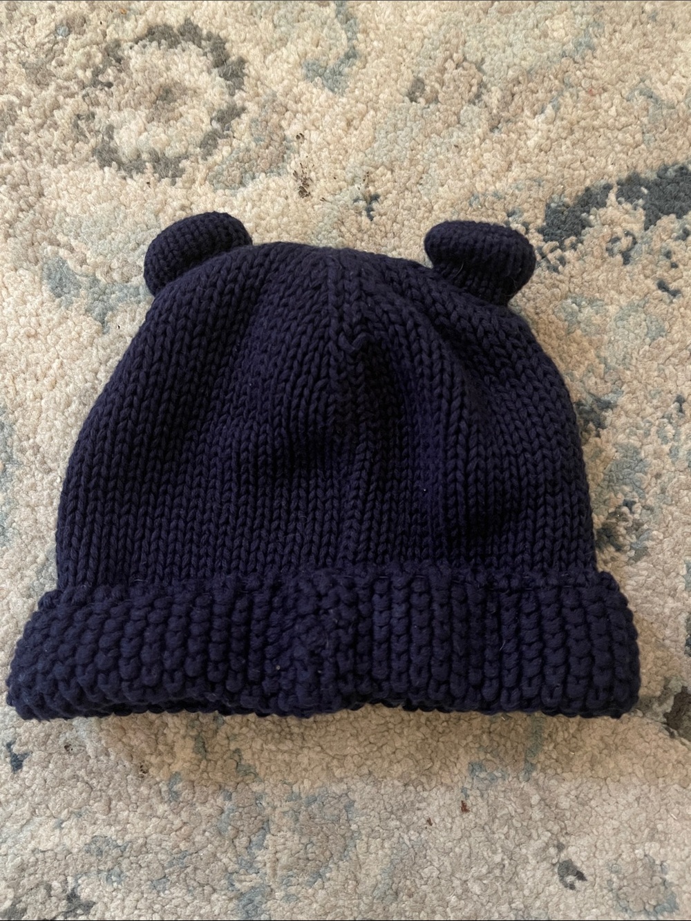Baby Gap 6-12 months Kids Knit Bear Ear Beanie - Navy